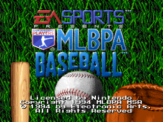 Fighting Baseball title screen for Super Famicom